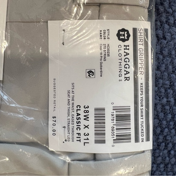 Haggar Cool 18 Pro Pant - Color: String (38WX31L) - Picture 6 of 6